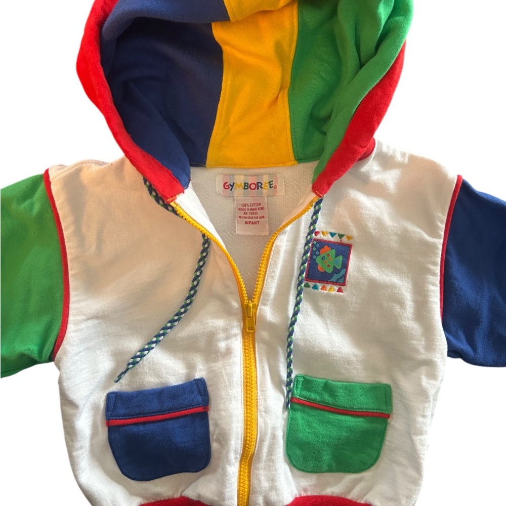 Colorblock rainbow Gymboree Kids Hoodie with Multi-Color Hood - Picture 2 of 4